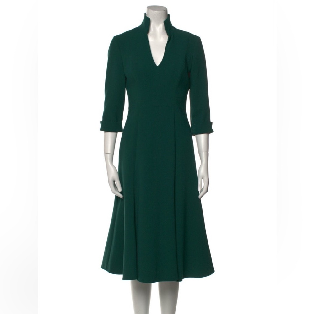Black Halo Hunter Green Long Sleeve Dress